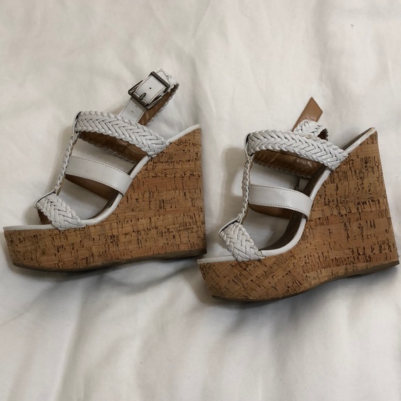 white and tan wedges